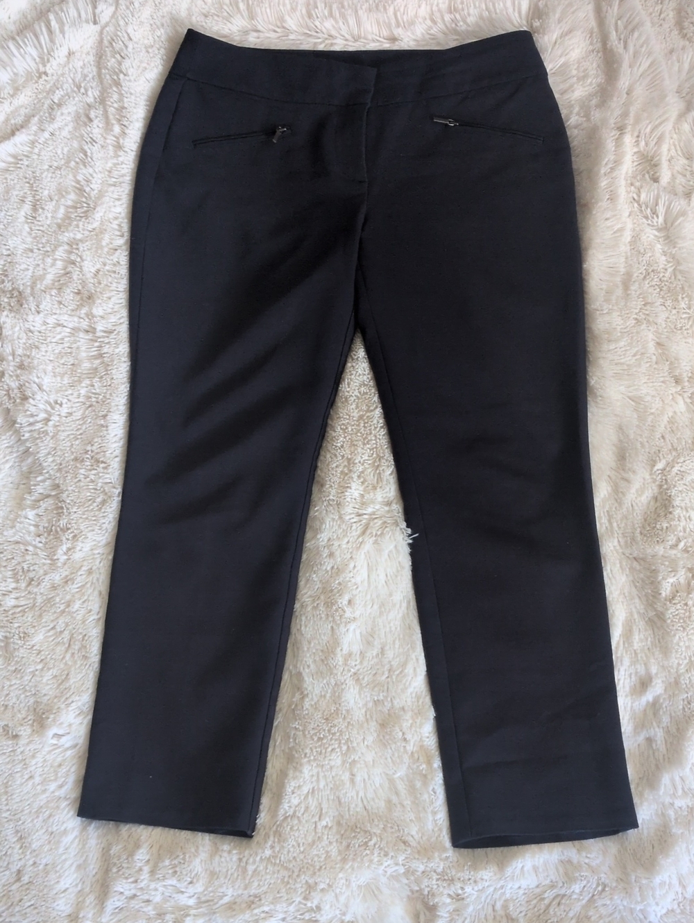 Ann Taylor Straight-Leg Navy Pull-On Pants - Picture 1 of 6